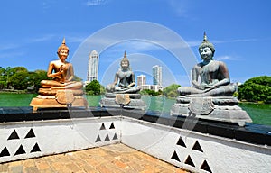 The Statues Of Seema Malakaya At The Gangarama Temple In Sri Lanka