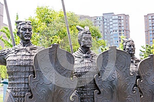 Statues of Soldier at Tomb of The Second Emperor. a famous Historic Sites in Xi'an, Shaanxi, China.