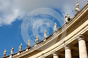 Statues in St Peter's square, Rome, Italy