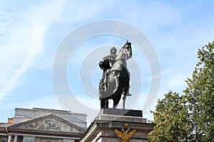 Statues in the summer park in St. Petersburg