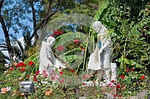 Statues in Tepeyac Garden, La Villa de Guadalupe, Mexico City