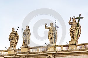 Statues on the top of St. Peter s Basilica Vatican