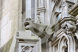 Statues on the wall of cathedral in Den Bosch. The Netherlands