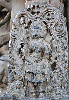 Statues on the walls of Hindu temple