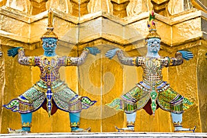 Statues in Wat Phra Kaeo, Bangkok photo