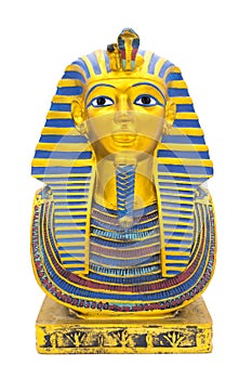 Statuette of the Egyptian pharaon on a pure white background