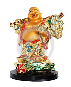 Statuette of golden Buddha isolated