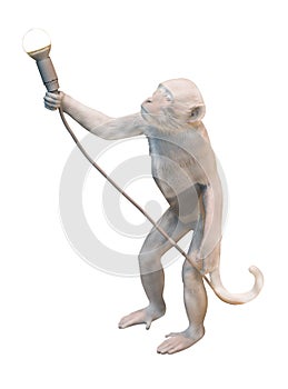 Statuette of monkey with light bulb