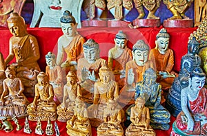 Statuettes of Buddha, Inn Thein, Myanmar