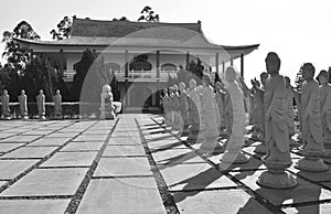 Status at budhist temple of Iguassu falls, Brazil