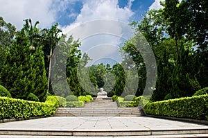 The status of chinese musician Xian XingHai in LuHu Park.