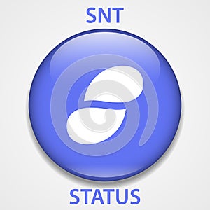 Status Coin cryptocurrency blockchain icon. Virtual electronic, internet money or cryptocoin symbol, logo