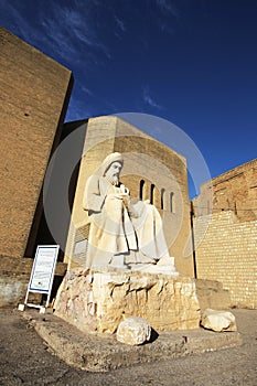 Status at the entrance of Erbil Citadel, Iraq