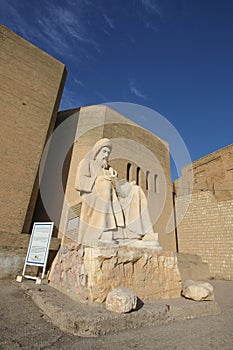 Status at the entrance of Erbil Citadel, Iraq