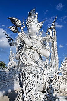 Staue in White temple Wat Rong Khun in Chang Rai