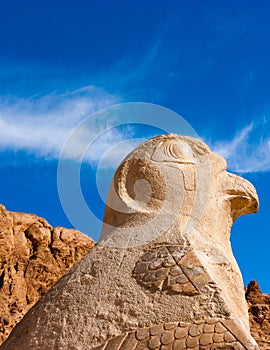 Staute of Nekhbet guarding the Hatshepsut temple