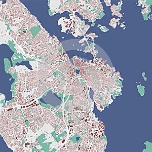 Stavanger map, city in Norway. Streetmap municipal area photo