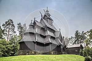 Stave church in Oslo Folkemuseum in Norway