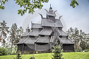 Stave church in Oslo Folkemuseum in Norway