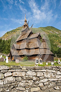 The stave church (wooden church) Borgund, Norway