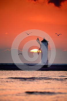 stawa Mlyny in thw morning at polish coast near Swinoujscie