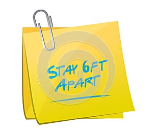 Stay 6ft apart post it sign