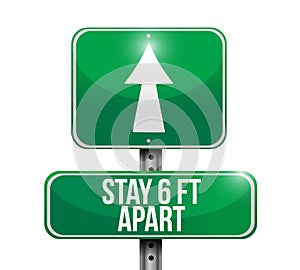 Stay 6ft apart street sign