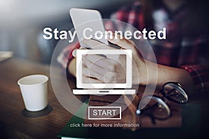 Stay Connected Interact Network Sharing Social Concept photo