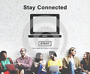 Stay Connected Interact Network Sharing Social Concept