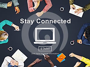 Stay Connected Interact Network Sharing Social Concept photo