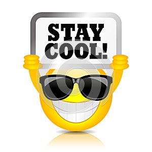 Stay cool emoji vector cartoon