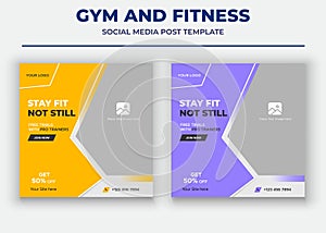 Stay fit not still social media post, gym and fitness social media post and flyer