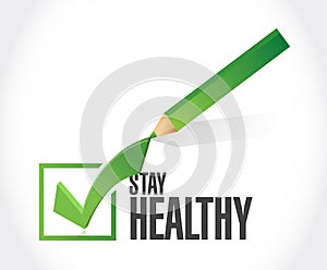 Stay healthy check mark illustration design