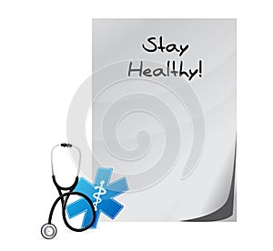 Stay healthy medial paper illustration