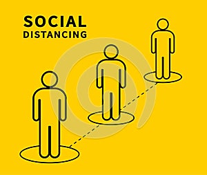 Social distancing. Keep the 1-2 meter distance. Coronovirus epidemic protective. Vector photo