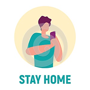 Stay home and communicate with family  use social network