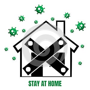 Stay home during the coronavirus epidemic, Corona virus (covid 19) campaign to stay at home