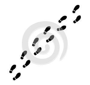 Footsteps, shoeprint icon isolated on white background. Vector photo