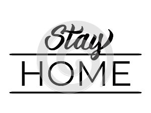 Stay home - hand lettering with font design. Vector calligraphic inscription with font.