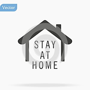 Stay home, heart, home sticker symbol vector