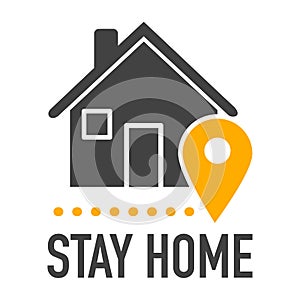 Stay home icon during coronavirus covid-19