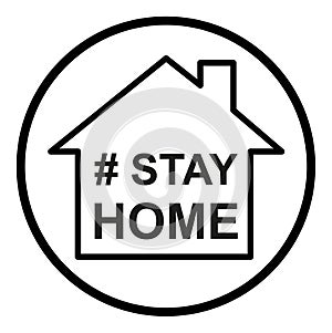 Stay home  icon, house symbol, quarantine covid virus vector illustration isolated on white background