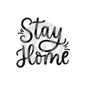 Stay home inspirational typography lettering card photo