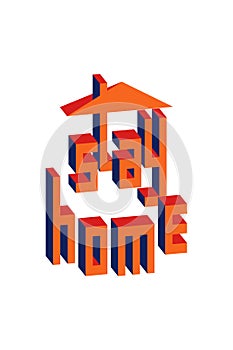 stay Home isometric design