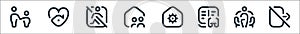 stay at home line icons. linear set. quality vector line set such as do not go out, rest, reading, observation, stayhome, do not