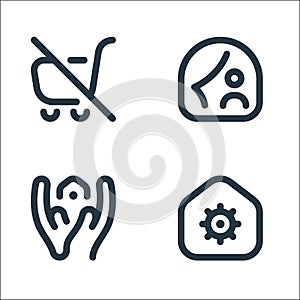 stay at home line icons. linear set. quality vector line set such as observation, stayhome, stayhome