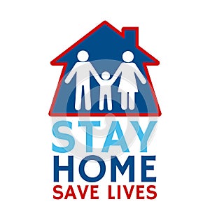 Stay home logo vector, stay home and safe from corona virus