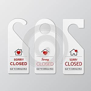 Stay at home quarantine label and warning, stop coronavirus COVID-19 spreading. safe lettering typography poster with text logo, a