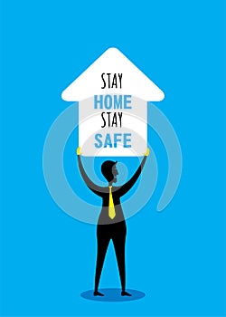Stay home stay safe concept design poster