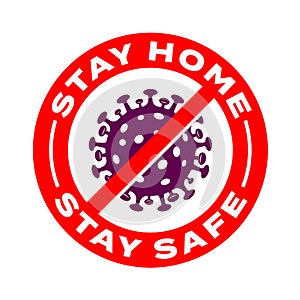 Stay home, stay safe coronavirus vector icons. Coronavirus 2019 nCov, Covid 19 NCP virus stop signs, health protection, hand photo